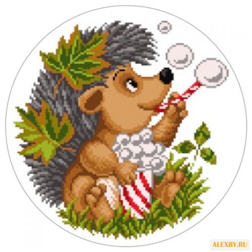 Цветной Вышивка крестом Ежик 21