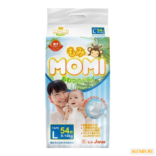 Momi подгузники L 9-14 кг. 54 шт.