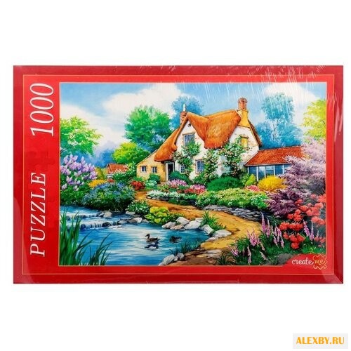 Пазл Рыжий кот Домик у реки