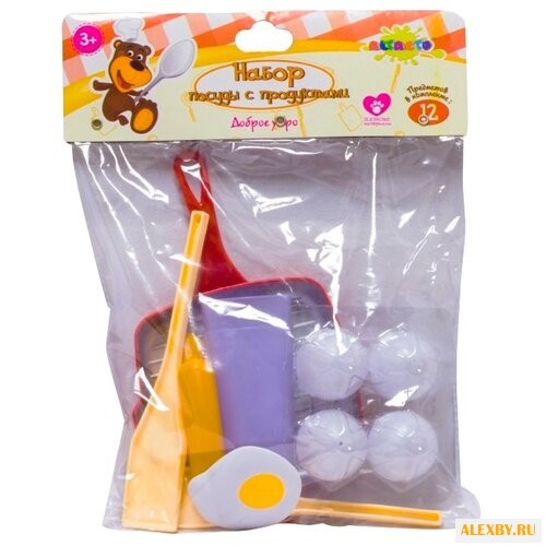 Набор продуктов с посудой