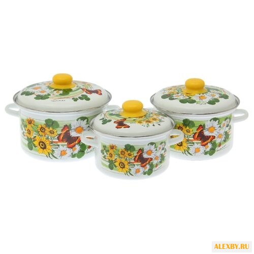 Набор кастрюль Эмаль Лето