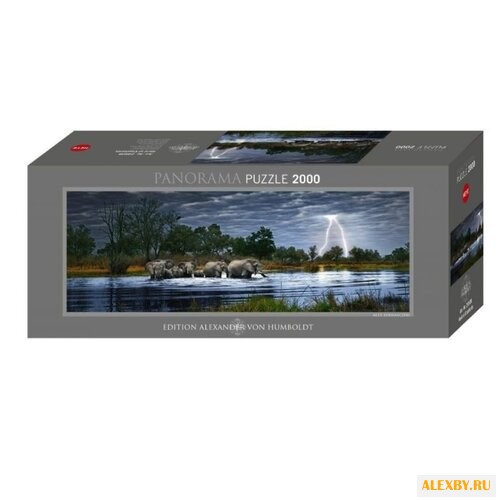 Пазл Heye Панорама Стадо слонов