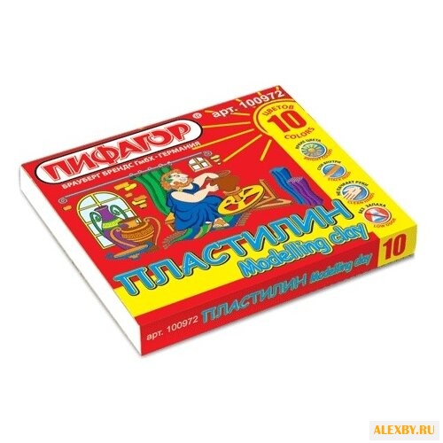 Пластилин Пифагор 10 цветов