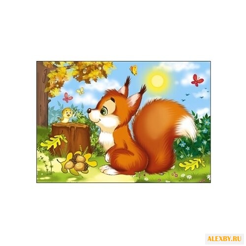 Пазл Рыжий кот Белочка П-9944