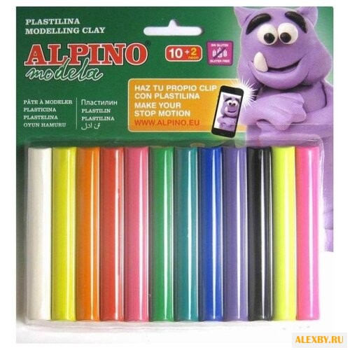 Пластилин ALPINO 200 гр 10+2