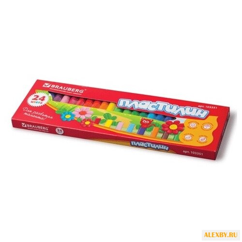 Пластилин BRAUBERG 24 цвета