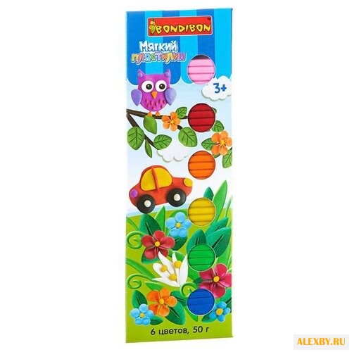 Пластилин BONDIBON 6 цветов 50