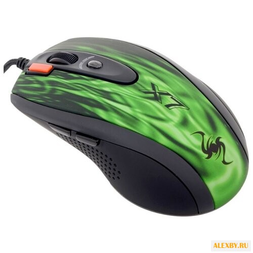 Мышь A4Tech XL-750BK Green Fire