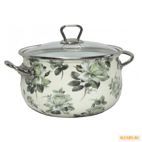 Кастрюля Интерос Белая роза 51 л
