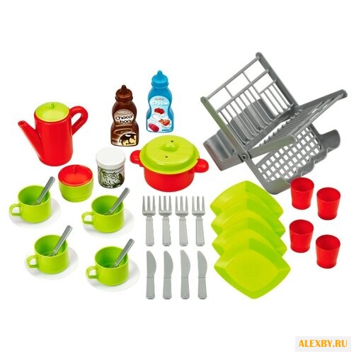 Набор продуктов с посудой