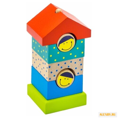 Пирамидка Alatoys Домик 7 деталей
