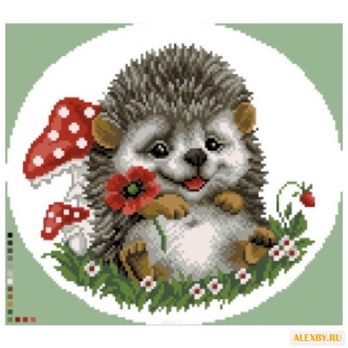 Цветной Вышивка крестом Ежик с