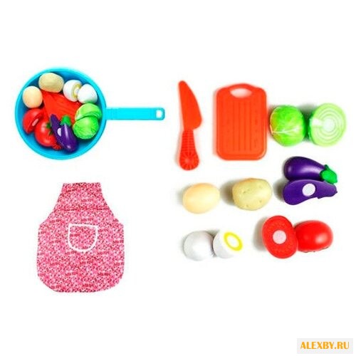 Набор продуктов с посудой