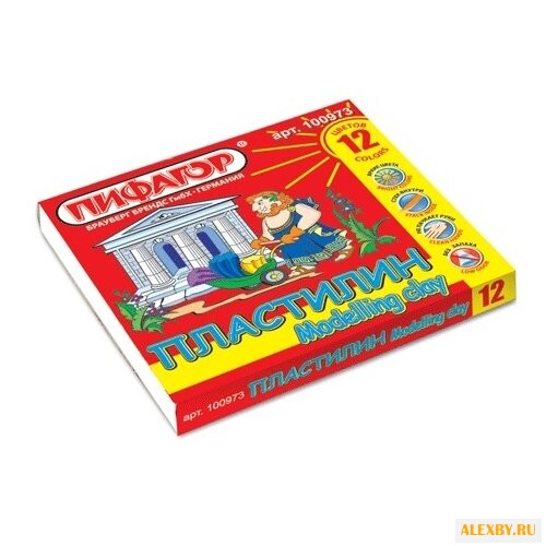 Пластилин Пифагор 12 цветов