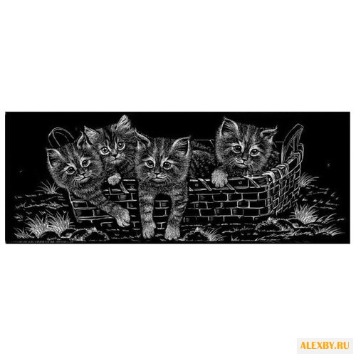 Гравюра Лапландия Котята в