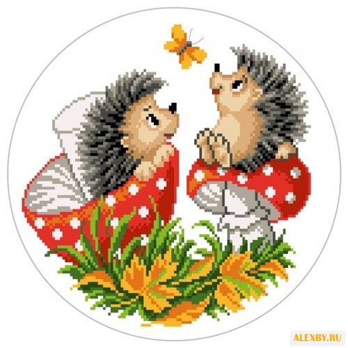 Цветной Вышивка крестом Ежи с