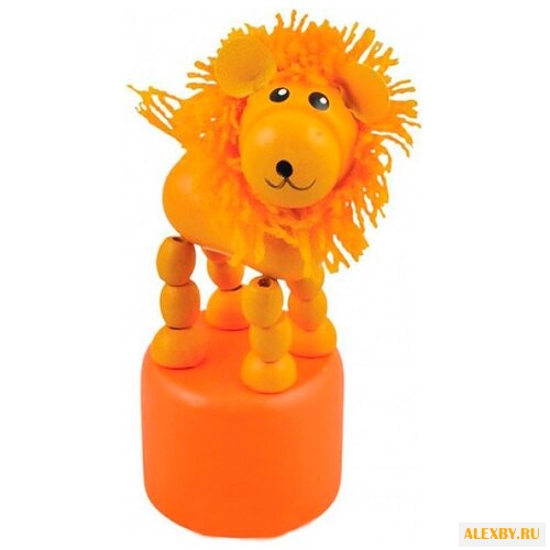 Дергунчик Игрушки из дерева Лев