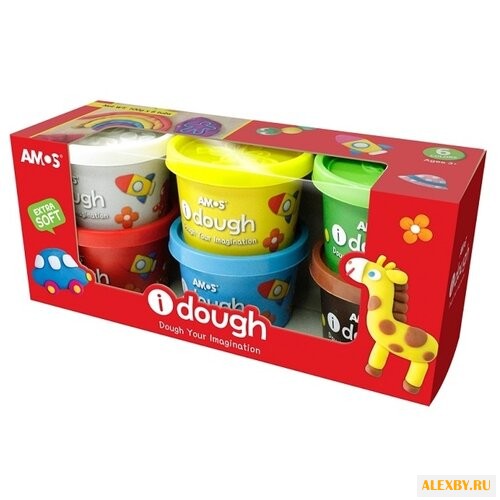 Масса для лепки AMOS 6 цветов