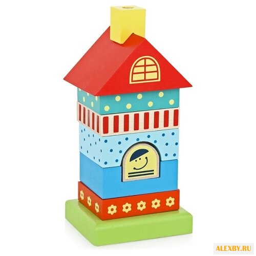 Пирамидка Alatoys Домик 8 деталей
