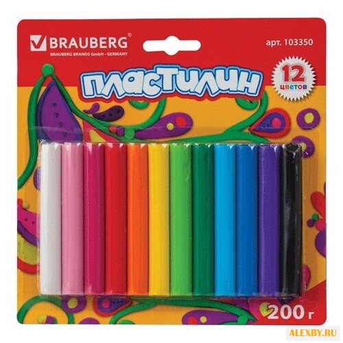Пластилин BRAUBERG 12 цветов