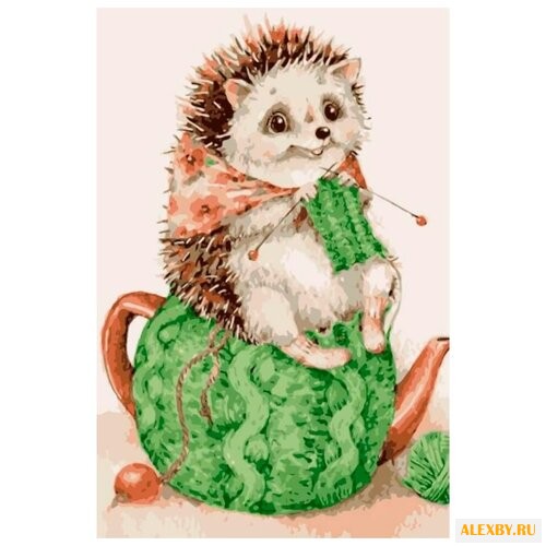 Цветной Картина по номерам Ежик