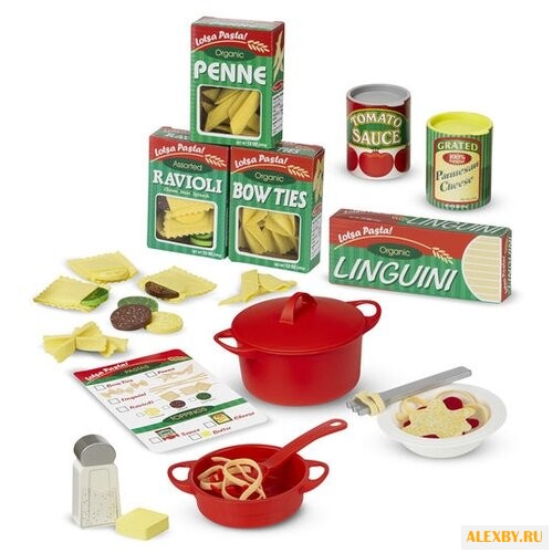 Набор продуктов с посудой