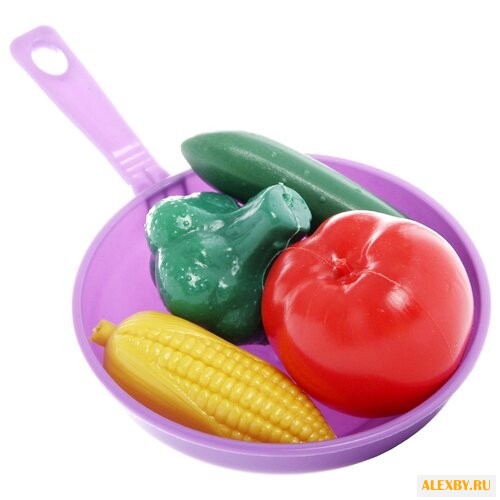 Набор продуктов с посудой