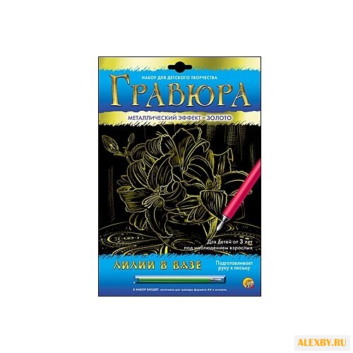 Гравюра Рыжий кот Лилии в вазе