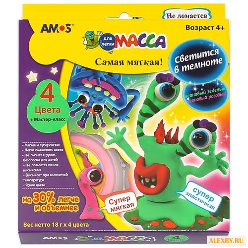 Масса для лепки AMOS светящаяся