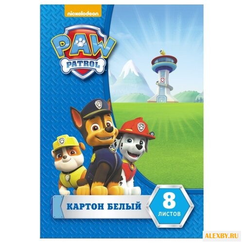 Белый картон Щенячий патруль