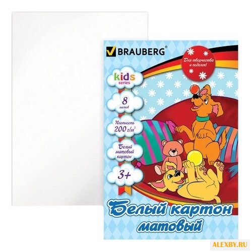 Белый картон Забавные щенки