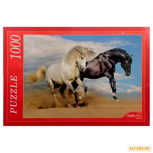 Пазл Рыжий кот Две лошади