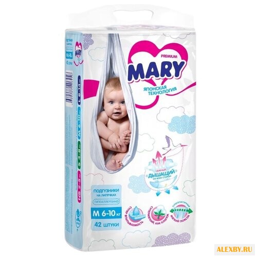 Mary подгузники M 6-10 кг 42 шт.