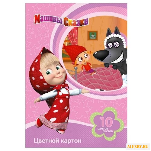 Цветной картон Маша и Медведь