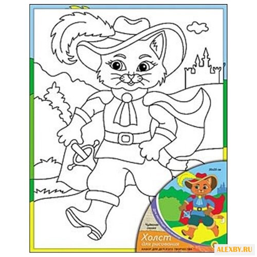 Рыжий кот Картина по контурам