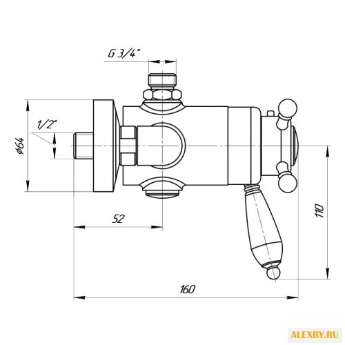 Термостатический двухрычажный
