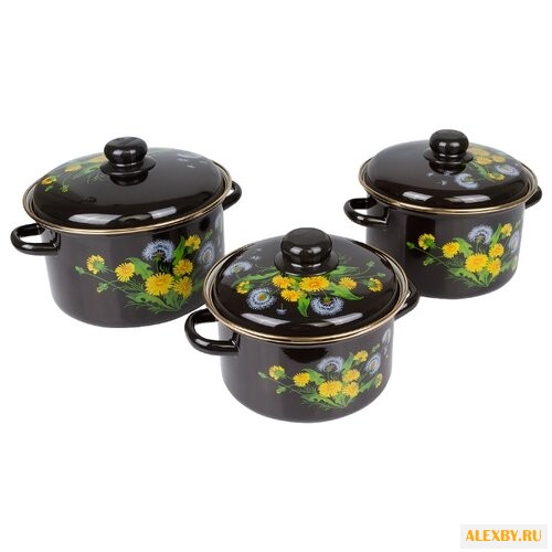 Набор кастрюль Эмаль Одуванчик